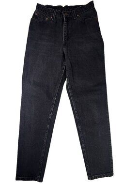 Vintage Levi’s 512 Jeans Women 11 Made In USA Black High Waist Tapered 90s 28in